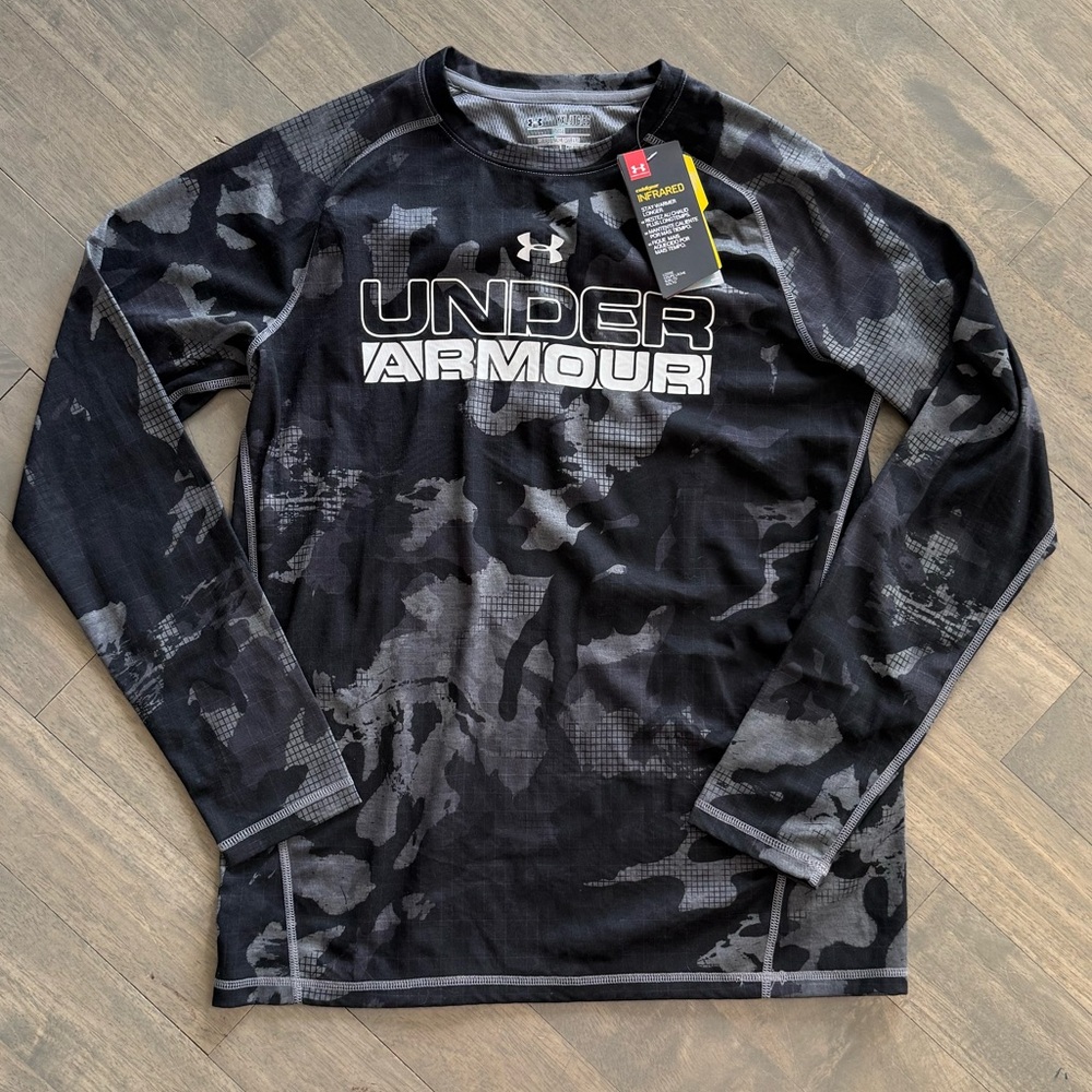 Under Armour Youth Gray Camouflage Long Sleeve Tee